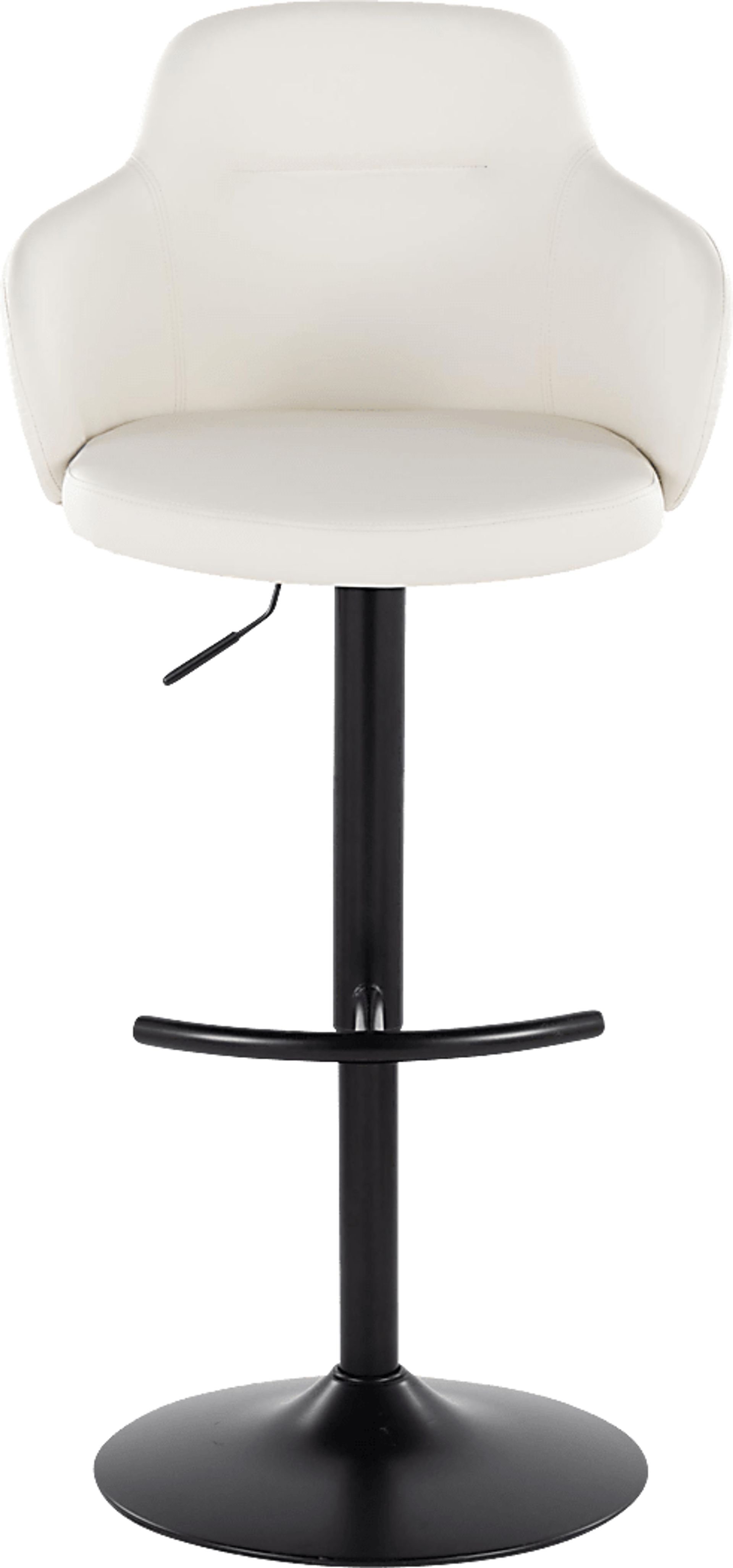 Vitadale VI White Adjustable Swivel Barstool, Set of 2 - Image 4