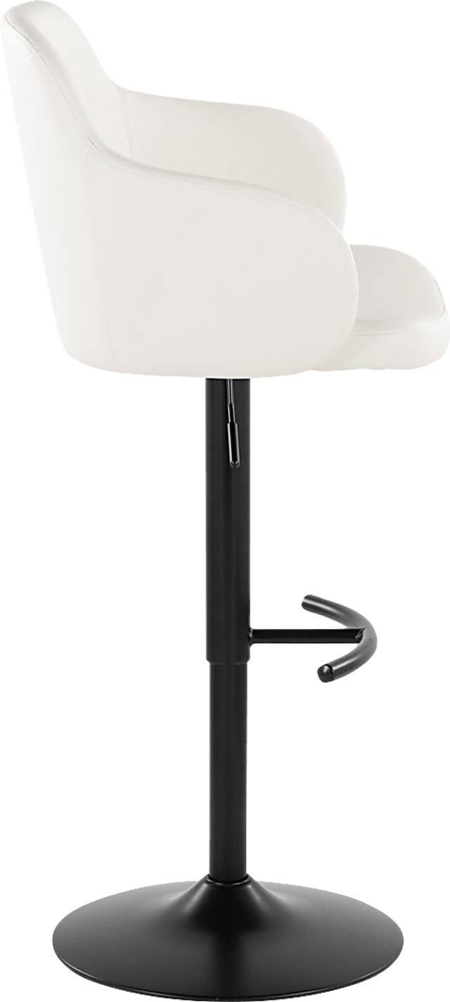 Vitadale VI White Adjustable Swivel Barstool, Set of 2 - Thumbnail - Image 7