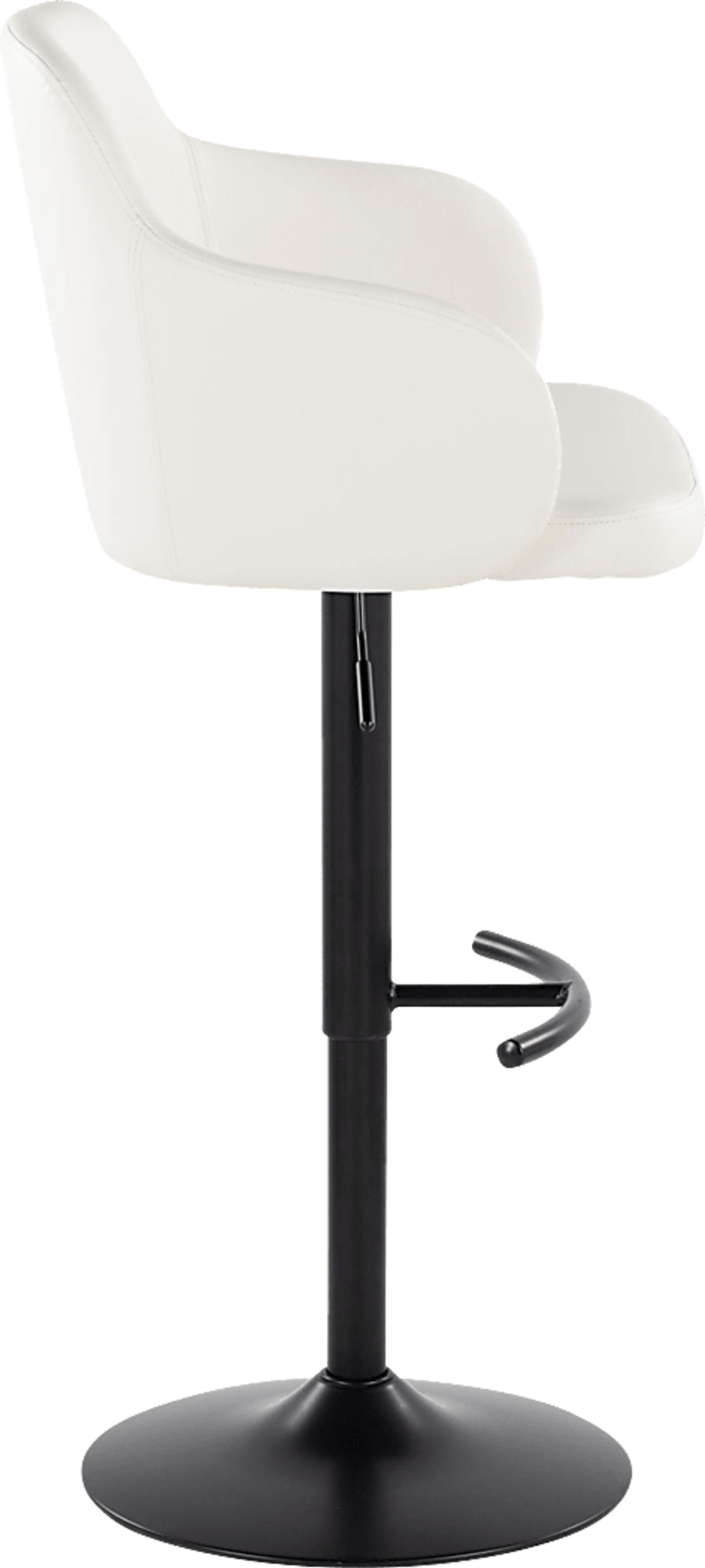 Vitadale VI White Adjustable Swivel Barstool, Set of 2 - Image 7