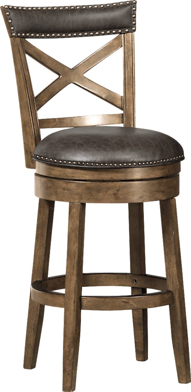 Vitellius Brown Swivel Counter Height Stool - Thumbnail - Image 1