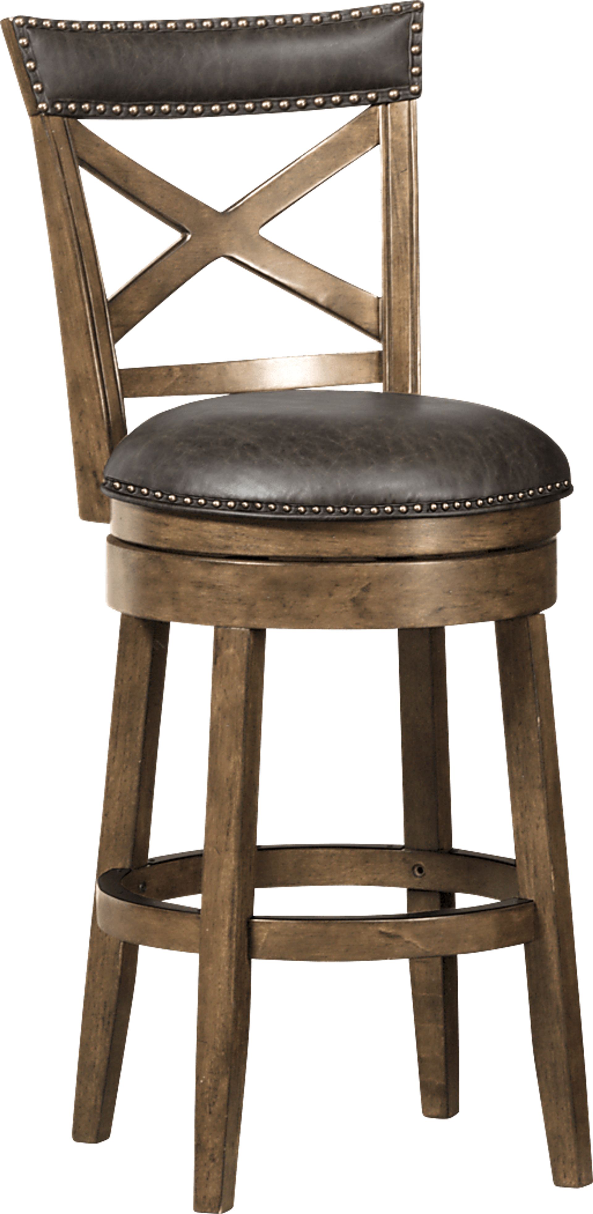 Vitellius Brown Swivel Counter Height Stool - Image 1