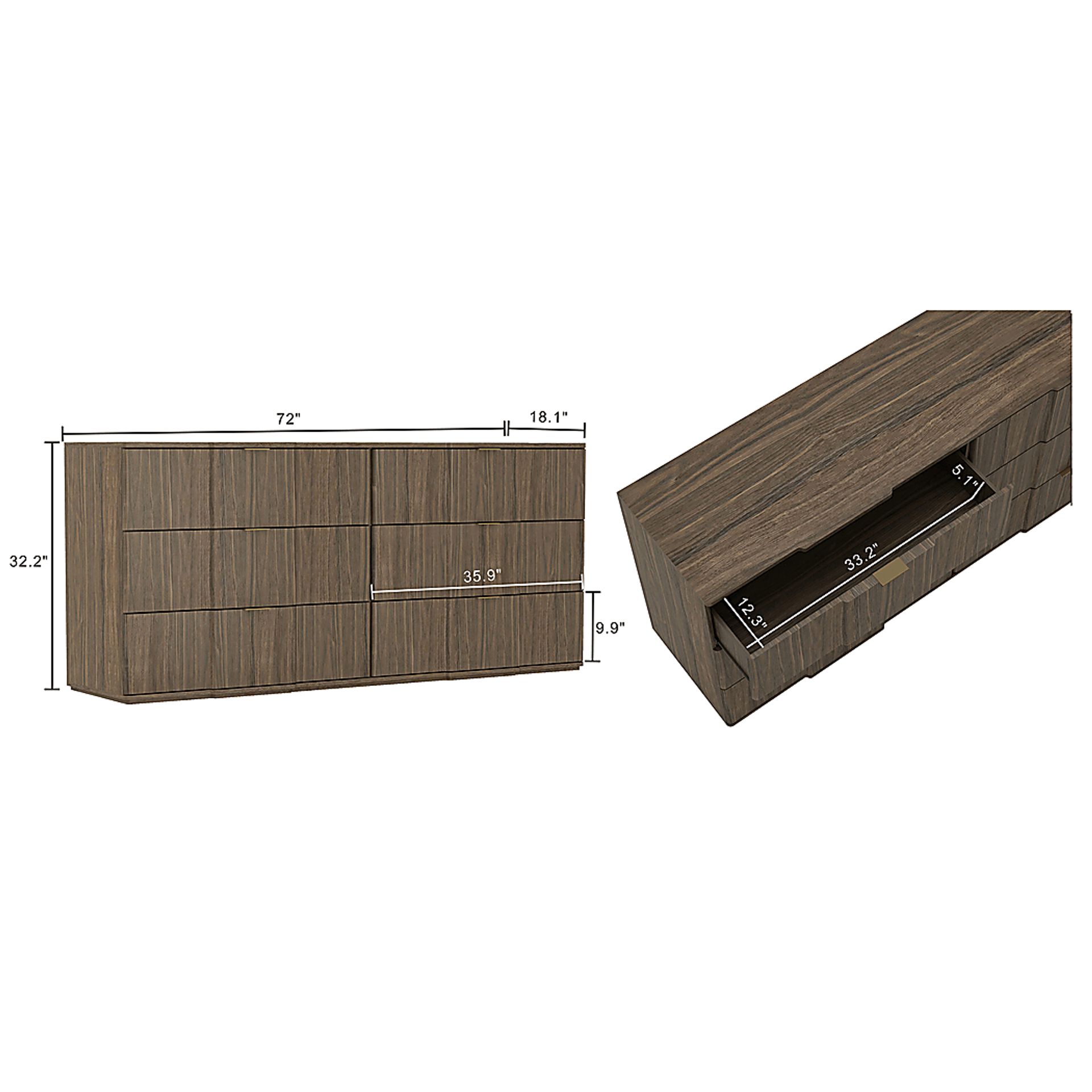 Viwan Walnut/Gold Dresser - Image 5
