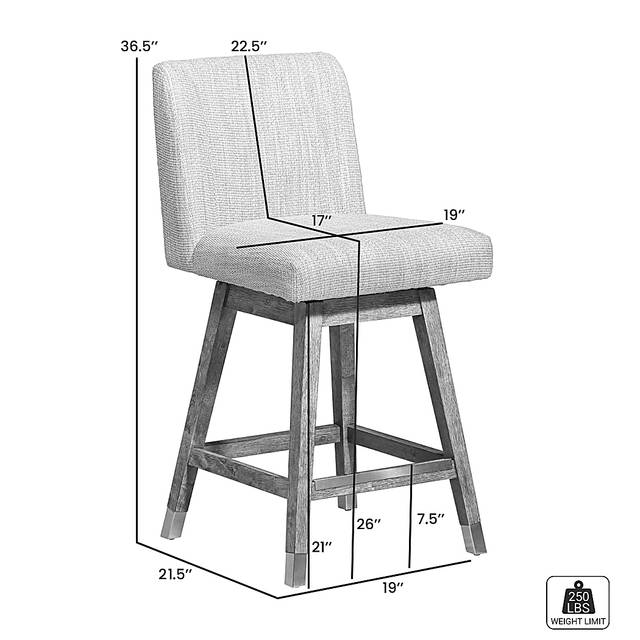 Voidsys I Gray Counter Height Stool - Thumbnail - Image 8
