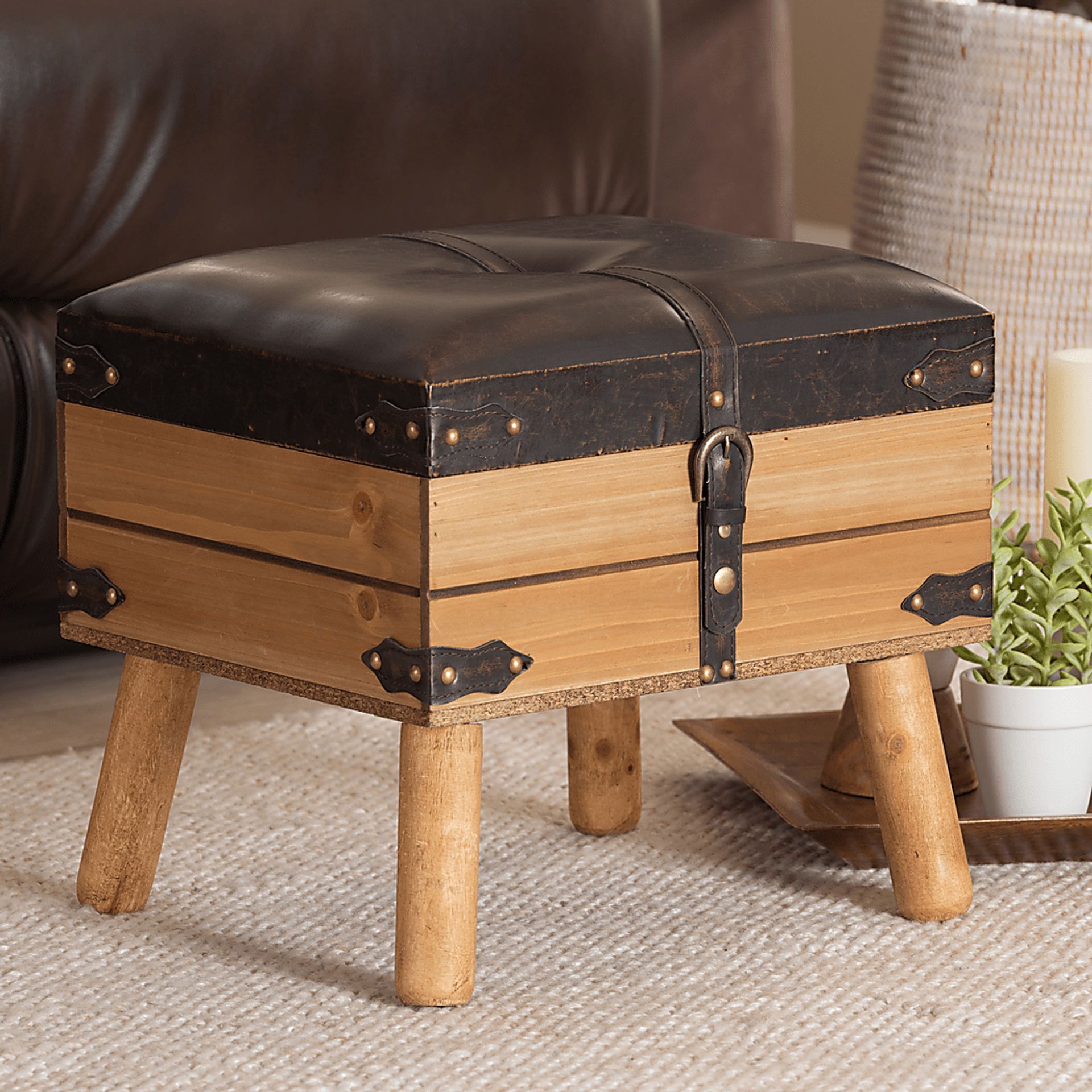 Voisin Brown Storage Ottoman - Image 8