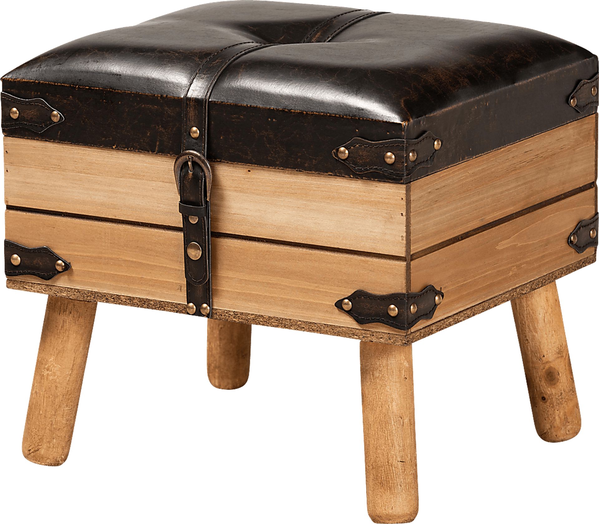 Voisin Brown Storage Ottoman - Image 1