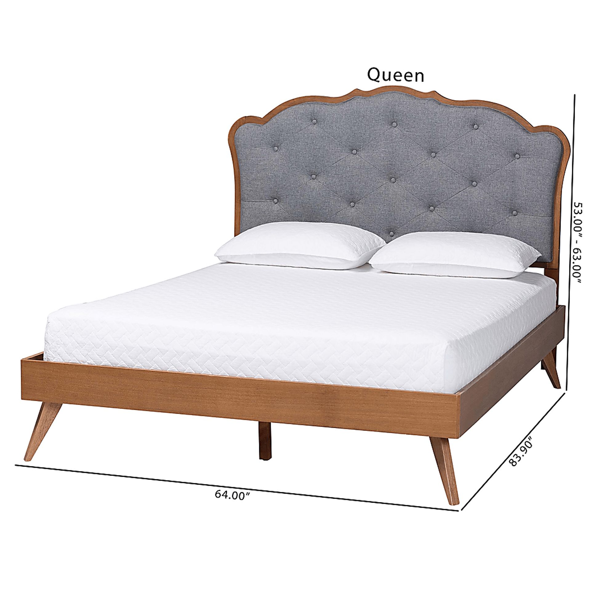 Voleso Gray/Brown Queen Platform Bed - Image 4