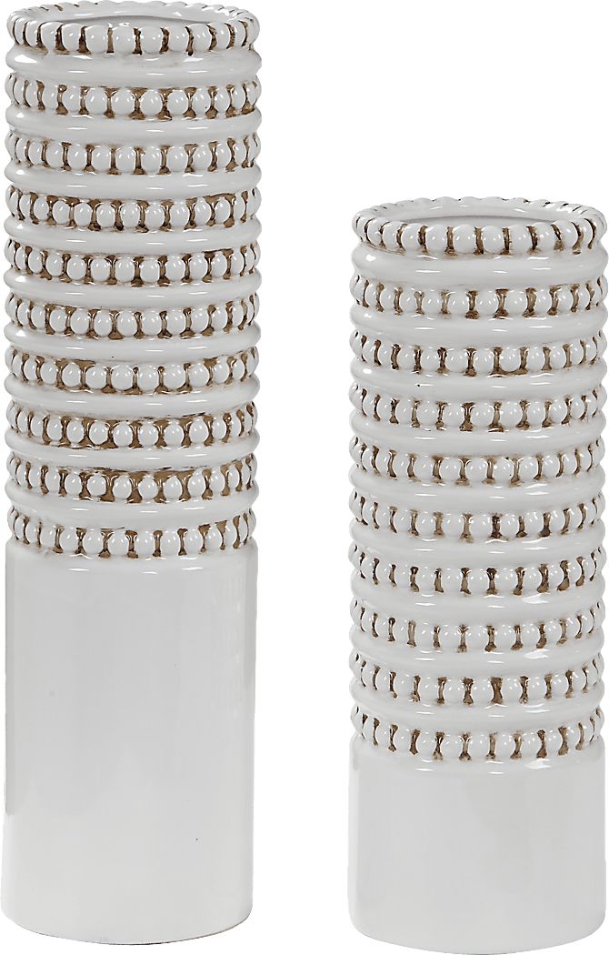 Volpe White Vase, Set of 2