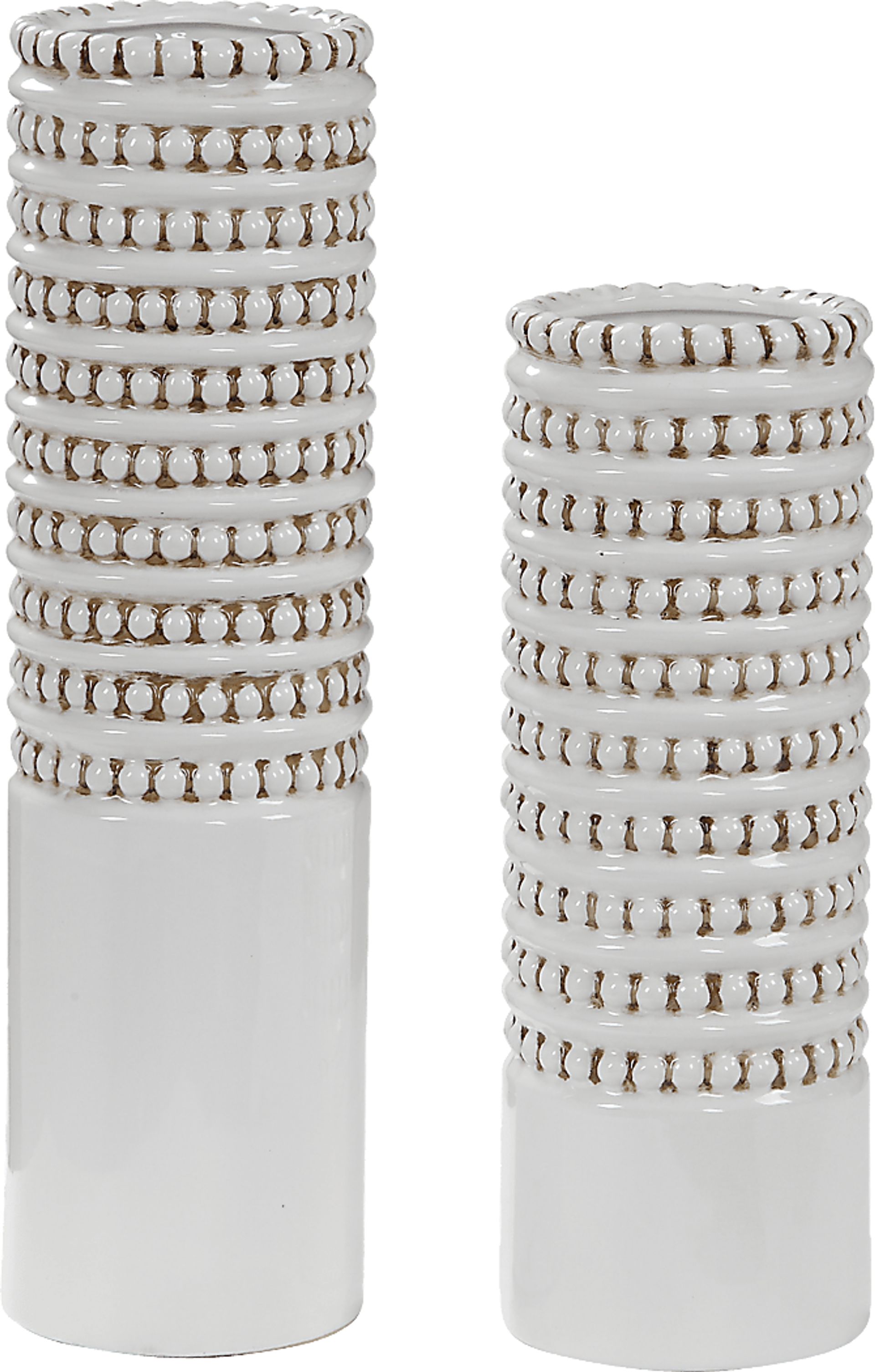 Volpe White Vase, Set of 2 - Image 1