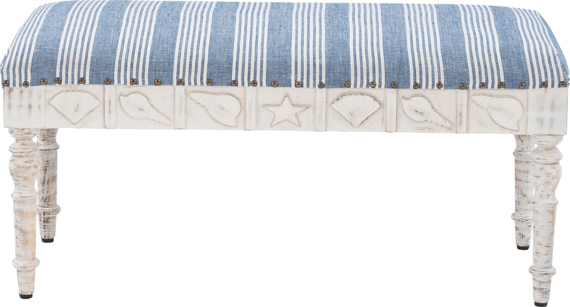 Vontue II White/Blue Bench - Image 4