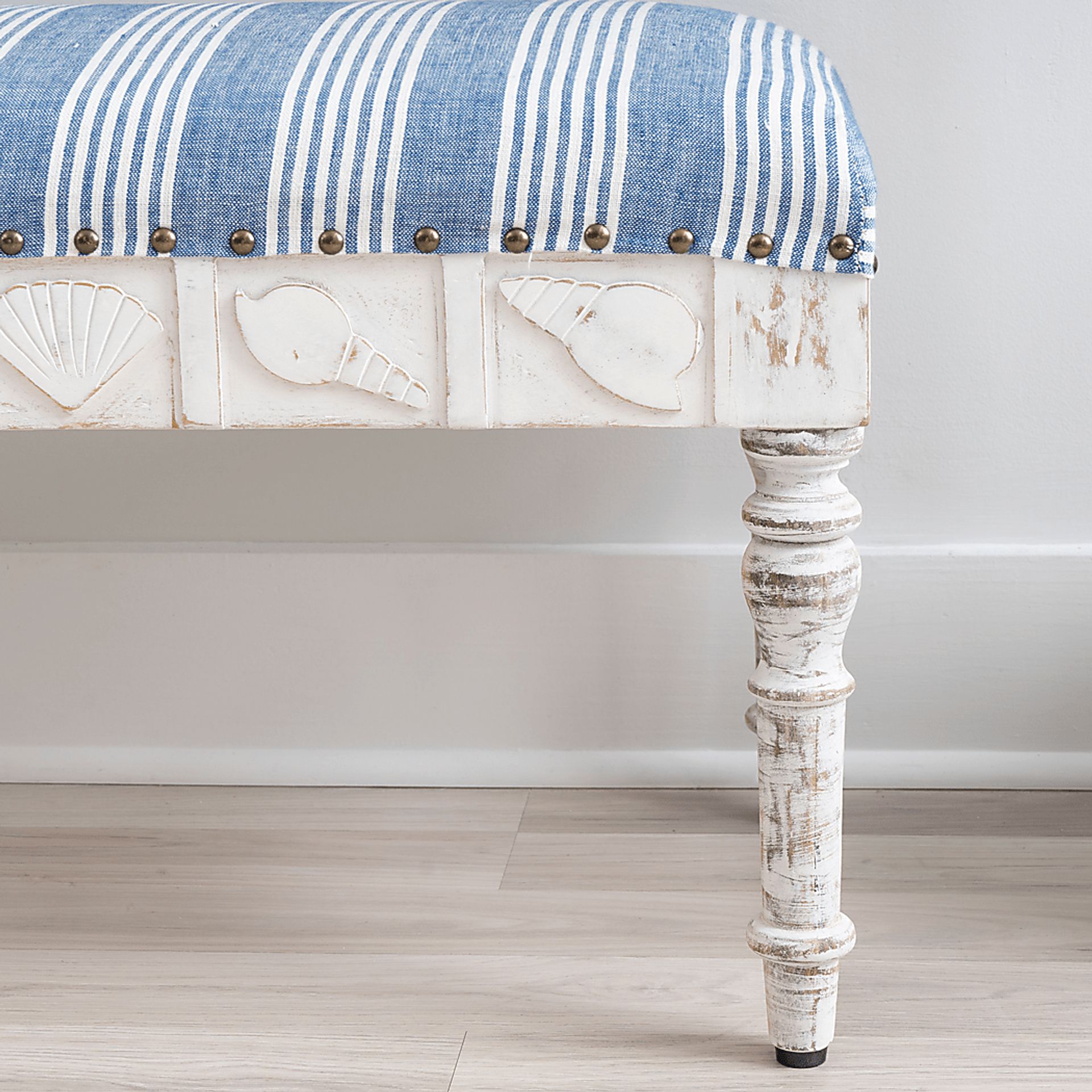 Vontue II White/Blue Bench - Image 7