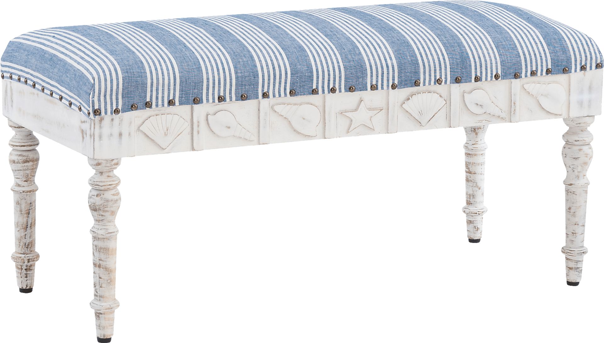 Vontue II White/Blue Bench - Image 1