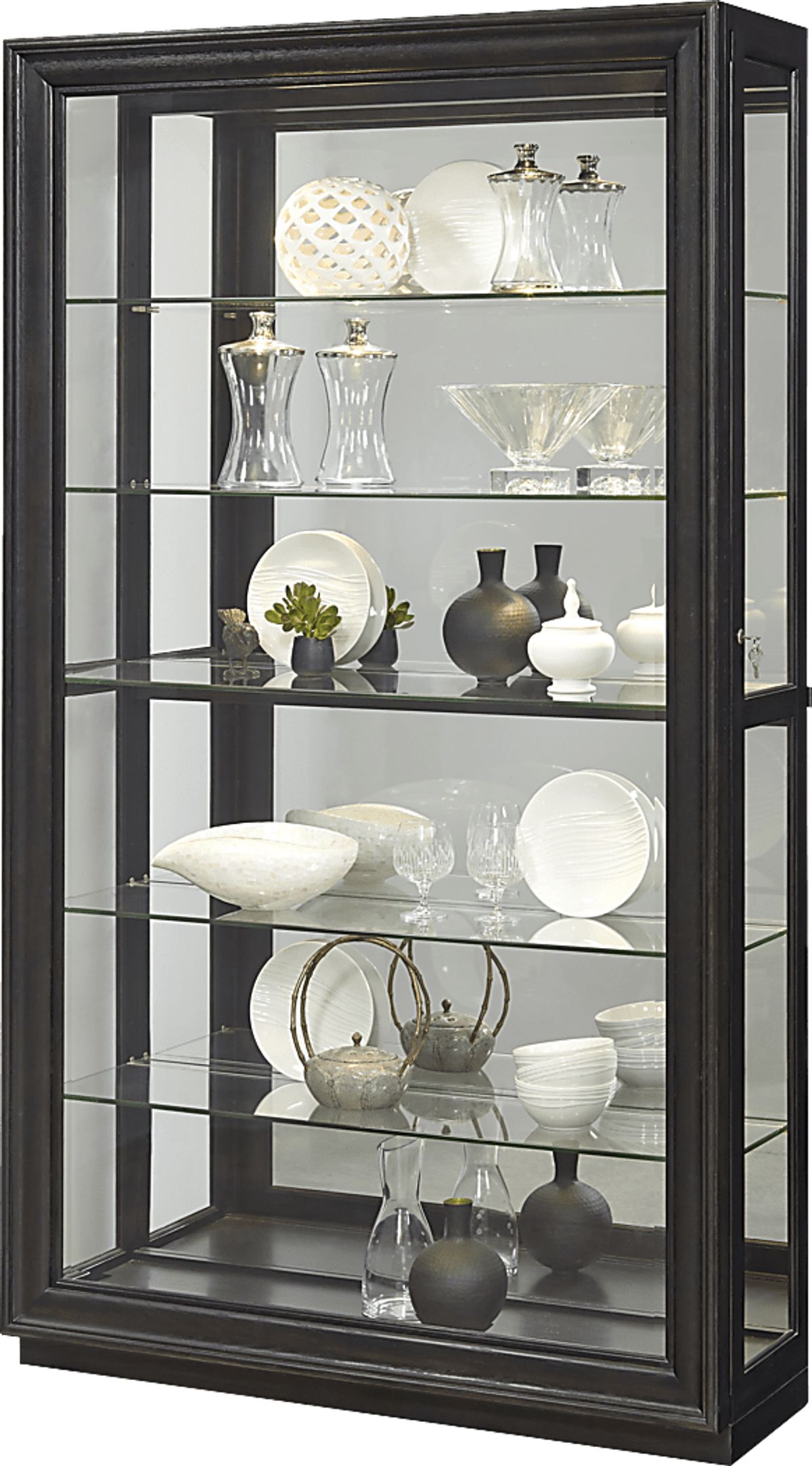 Vorbush Brown Dark Wood Curio | Rooms to Go