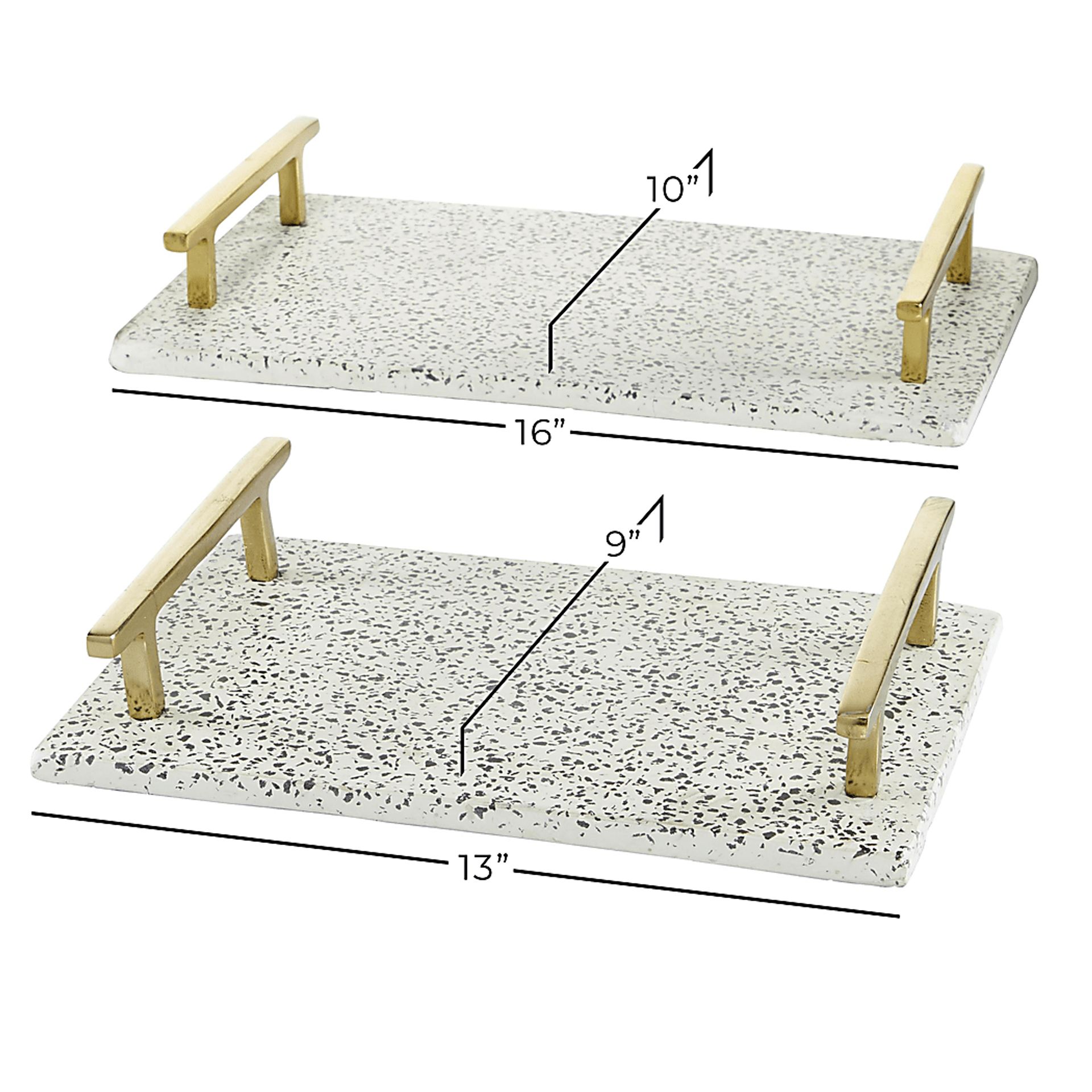 Vosno White Tray, Set of 2 - Image 7