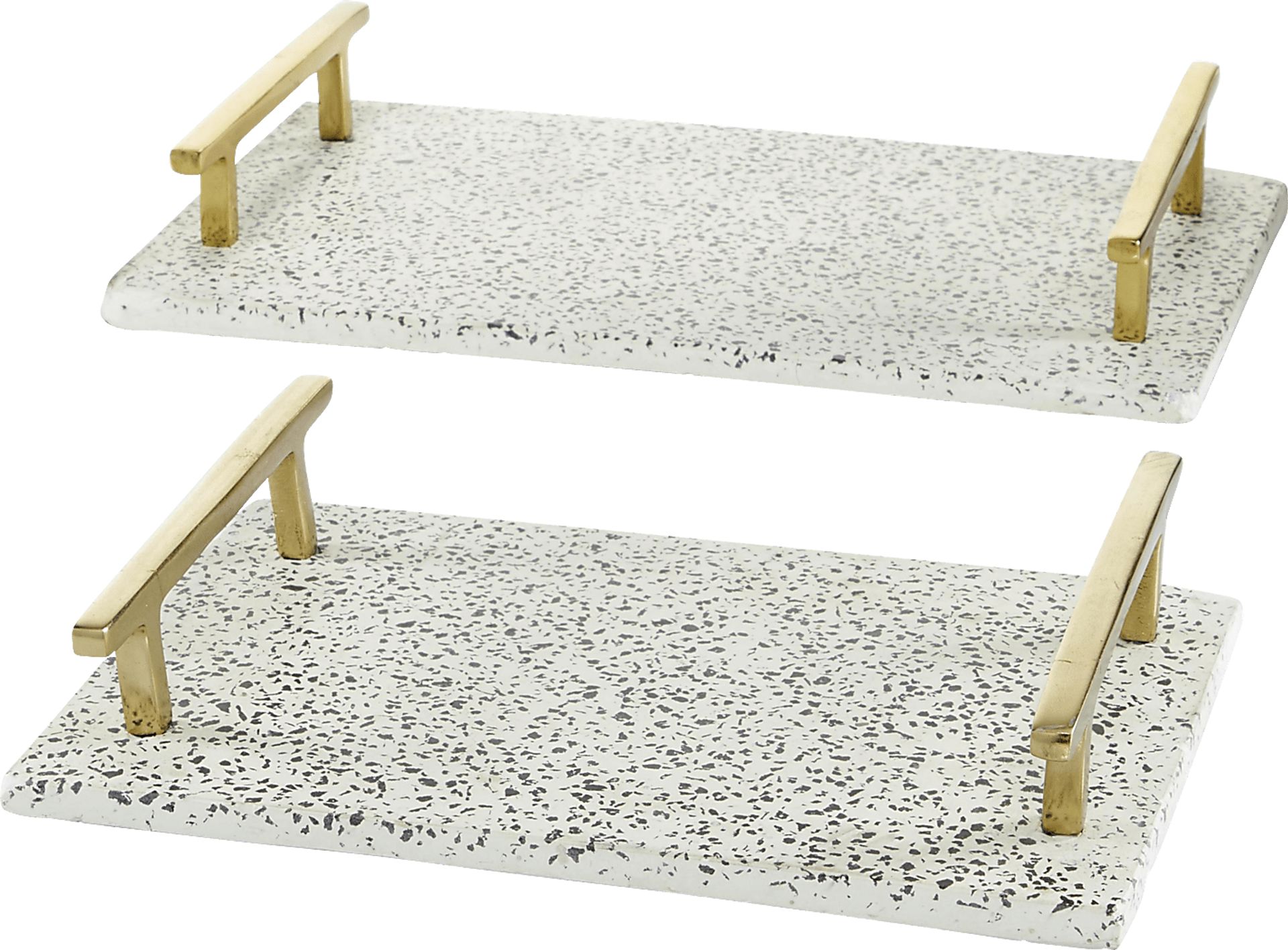 Vosno White Tray, Set of 2 - Image 1