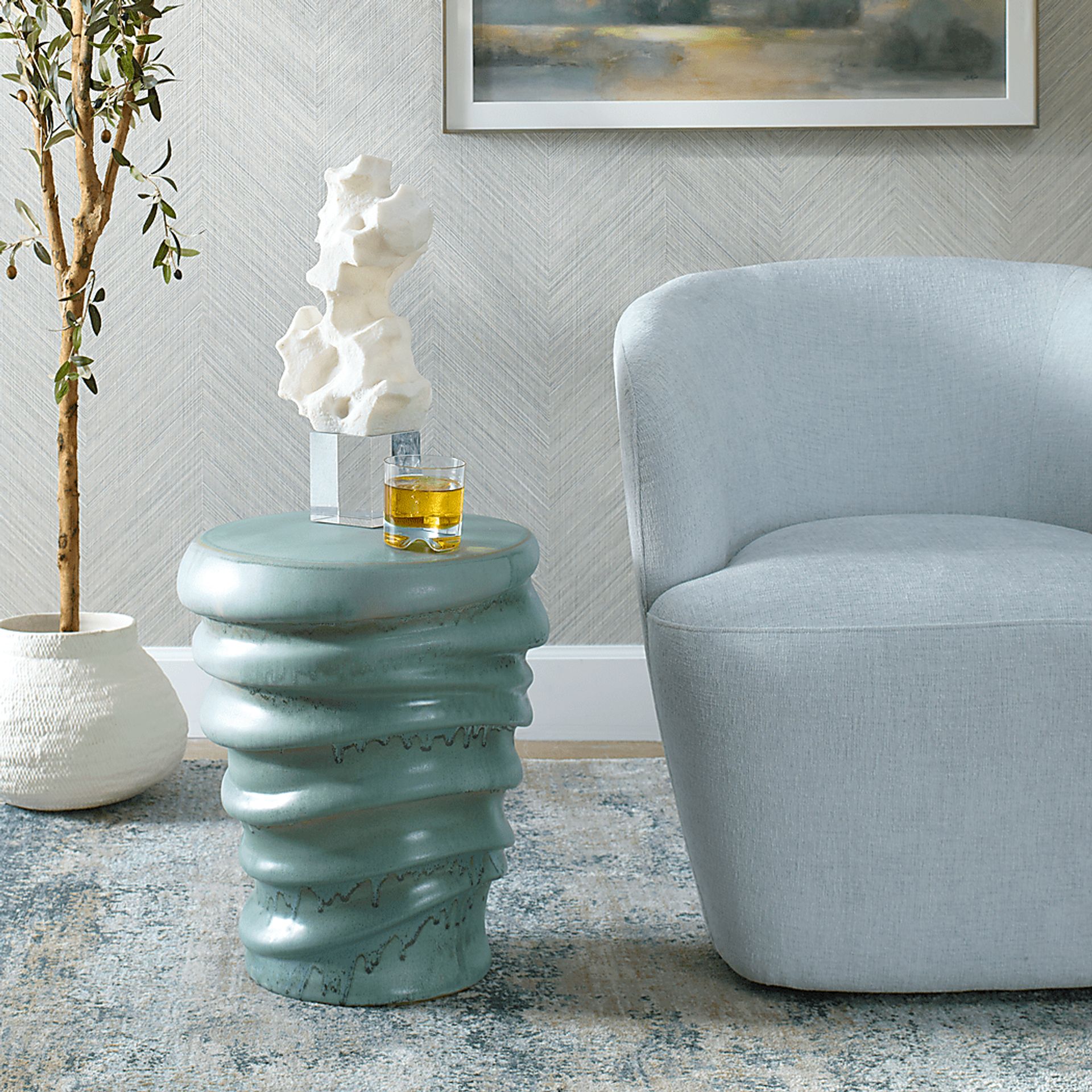 Votu Blue Garden Stool - Image 2