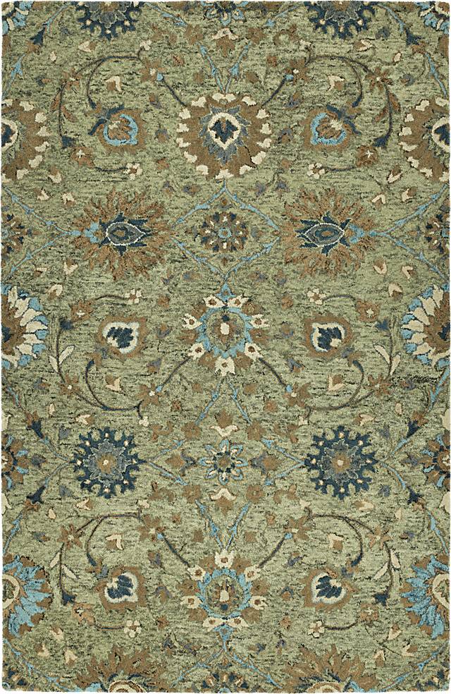 Vulzal Green 5' x 7'9 Rug - Thumbnail - Image 1