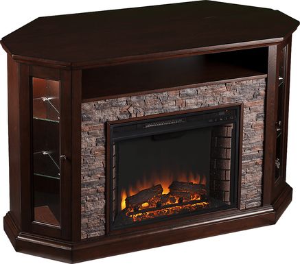 Wakerobin II Espresso 52 in. Console with Electric Fireplace