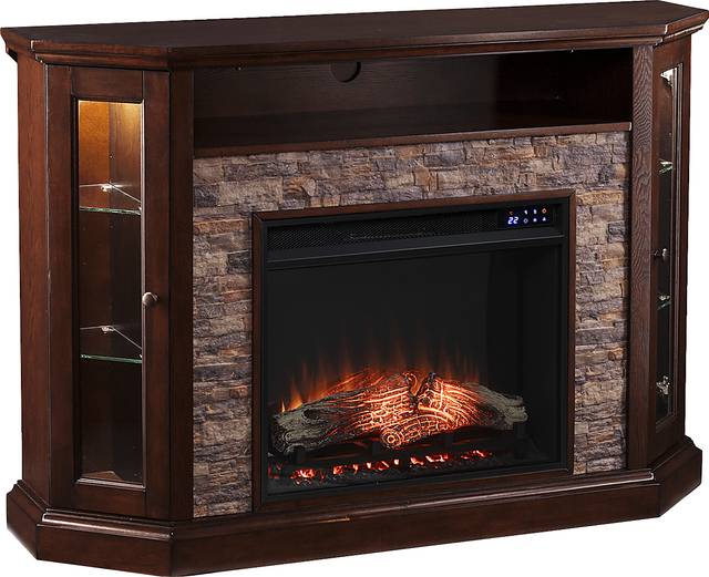 Wakerobin IV Espresso 52 in. Console With Touch Panel Electric Fireplace - Thumbnail - Image 1