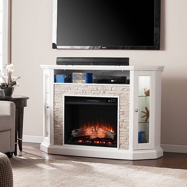 Wakerobin IV White 52 in. Console With Touch Panel Electric Fireplace - Thumbnail - Image 3