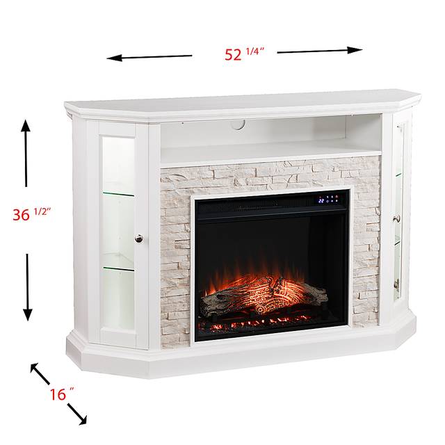 Wakerobin IV White 52 in. Console With Touch Panel Electric Fireplace - Thumbnail - Image 4