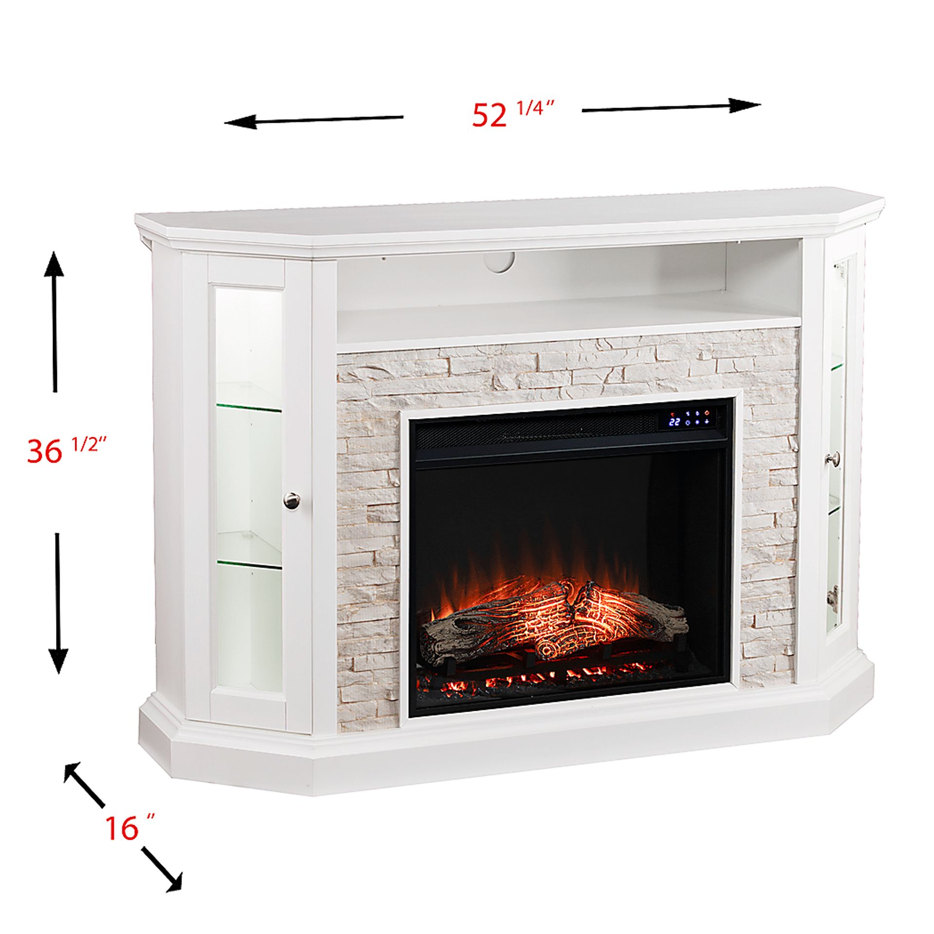 Wakerobin IV White 52 in. Console With Touch Panel Electric Fireplace - Image 4