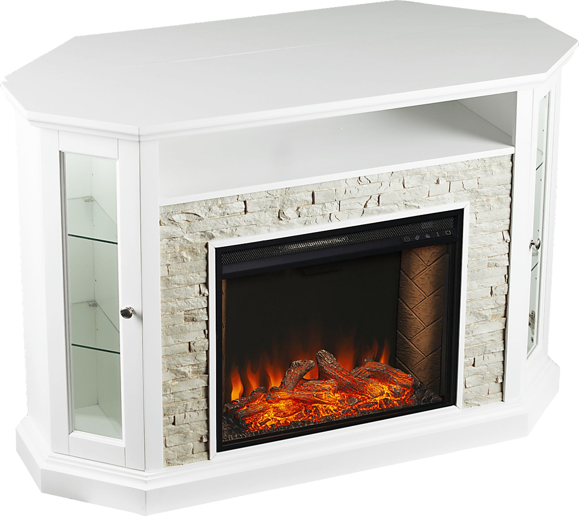 Wakerobin III White 52 in. Console With Smart Electric Fireplace - Image 2
