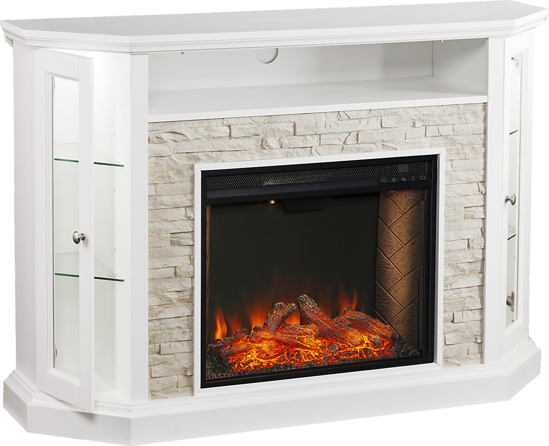 Wakerobin III White 52 in. Console With Smart Electric Fireplace - Image 3