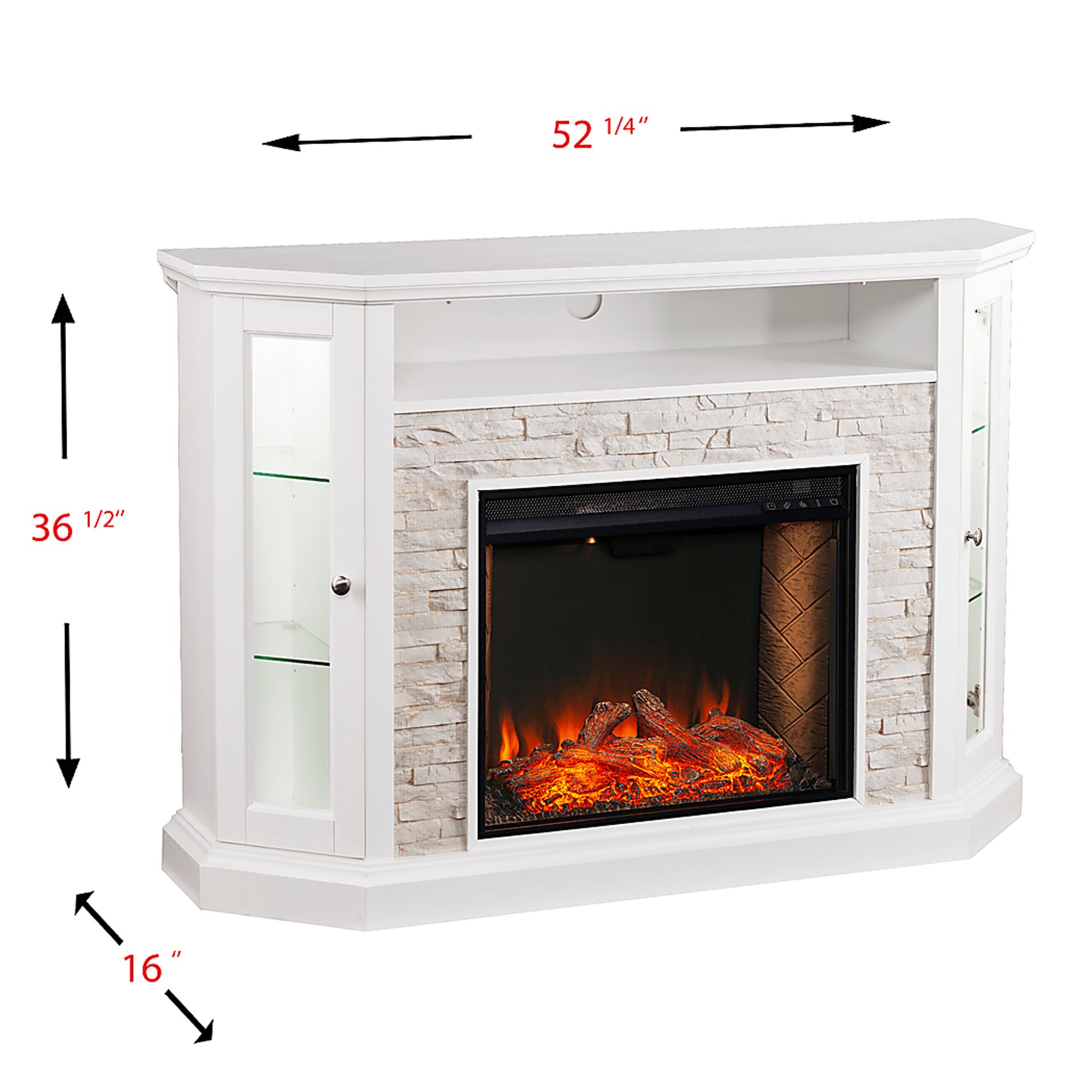 Wakerobin III White 52 in. Console With Smart Electric Fireplace - Image 8