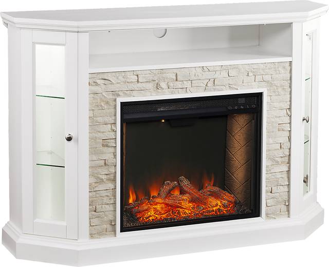 Wakerobin III White 52 in. Console With Smart Electric Fireplace - Thumbnail - Image 1