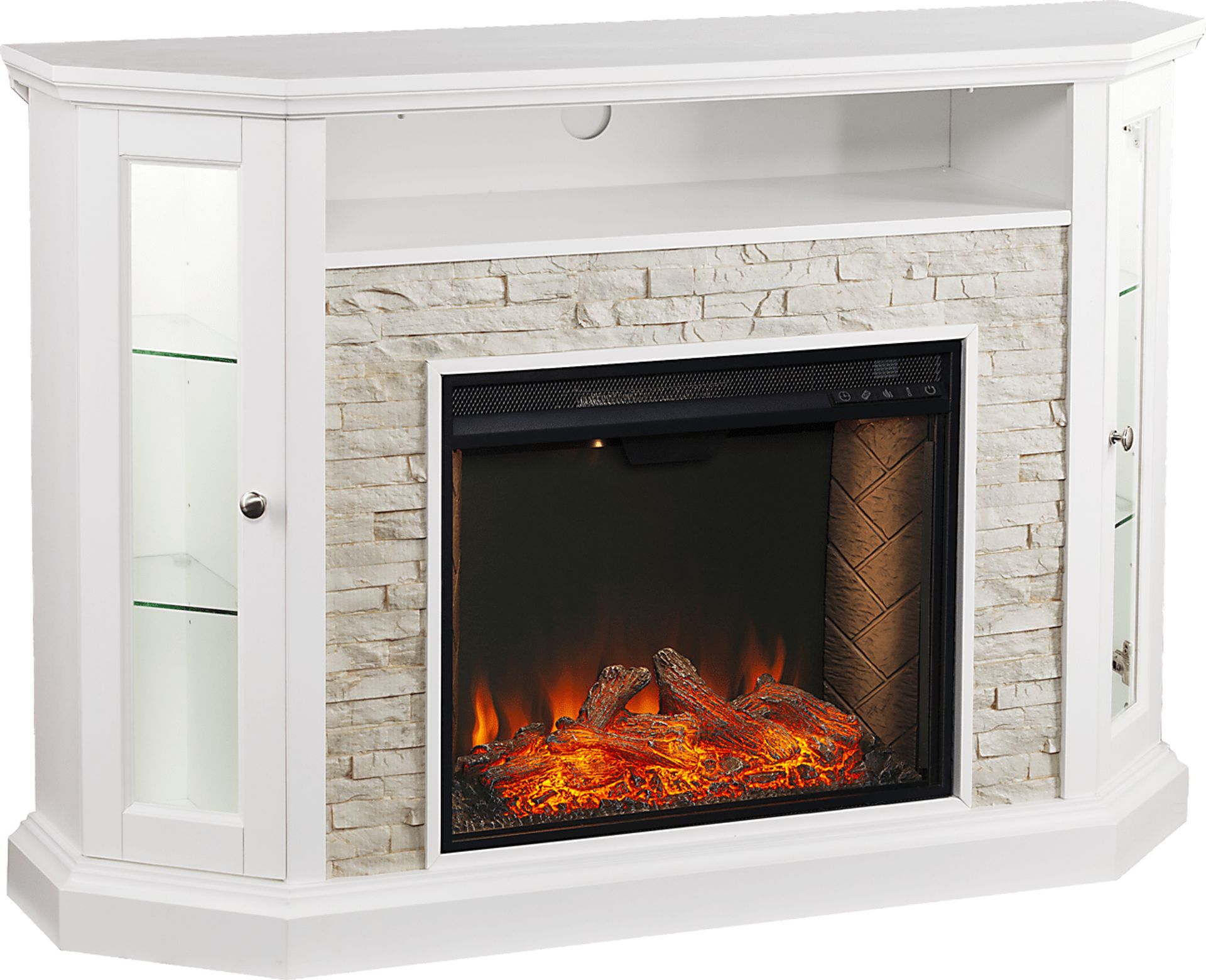 Wakerobin III White 52 in. Console With Smart Electric Fireplace - Image 1