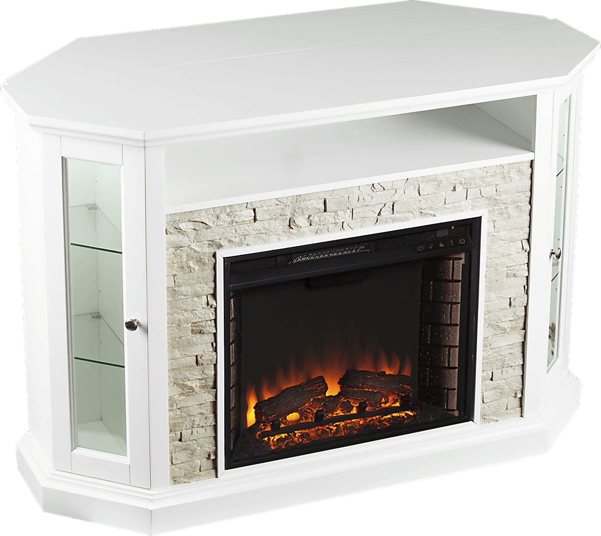 Wakerobin II White 52 in. Console with Electric Fireplace - Image 3