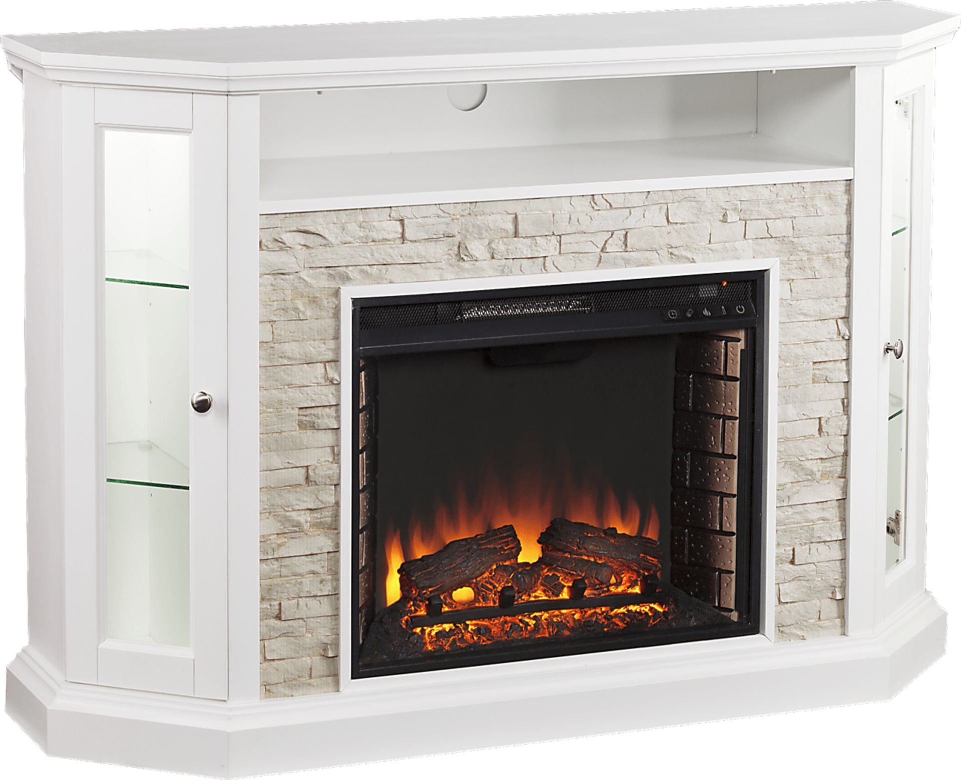 Wakerobin II White 52 in. Console with Electric Fireplace - Image 1
