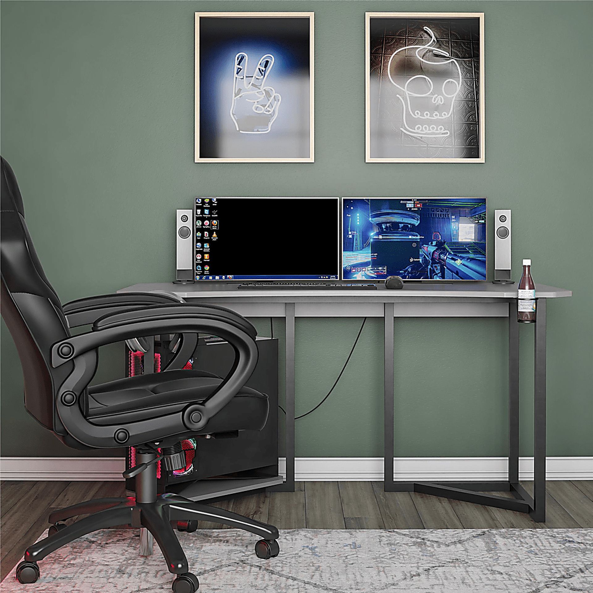 Walavista Gray Gaming Desk - Image 2
