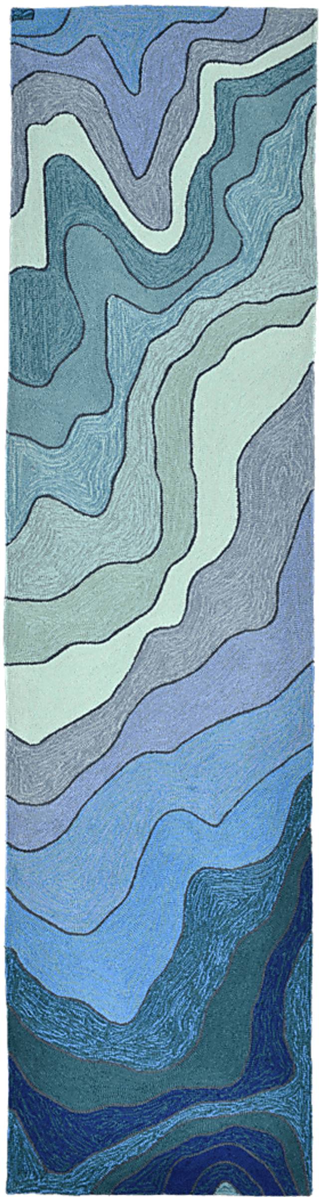 Waldenburg Blue 2' x 8' Runner Indoor/Outdoor Rug - Thumbnail - Image 1