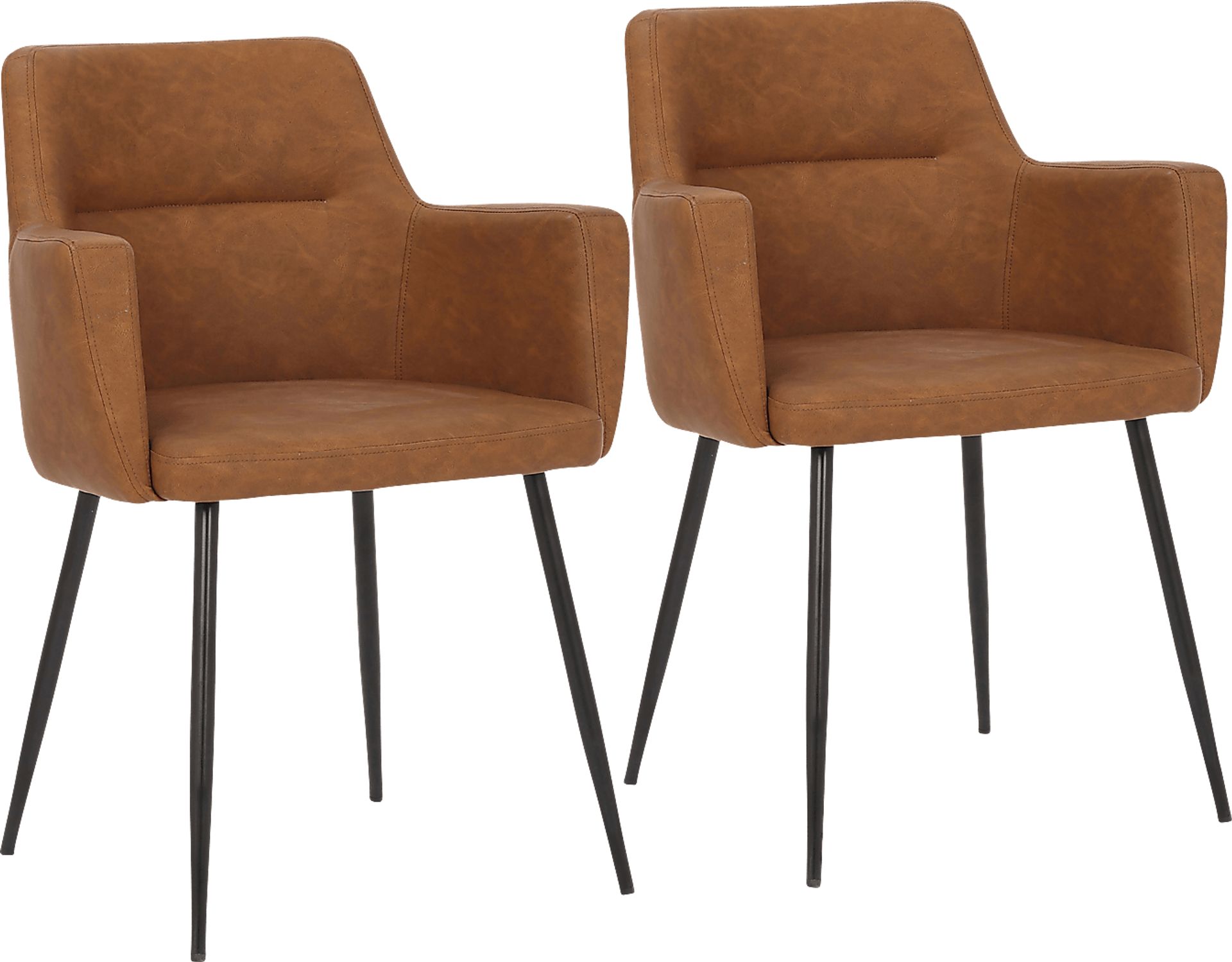 Waldman Camel Arm Chair, Set of 2 - Image 1