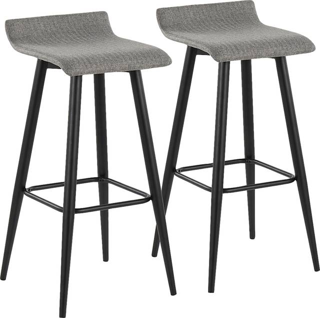 Walhill Gray Fabric Barstool, Set of 2 - Thumbnail - Image 1