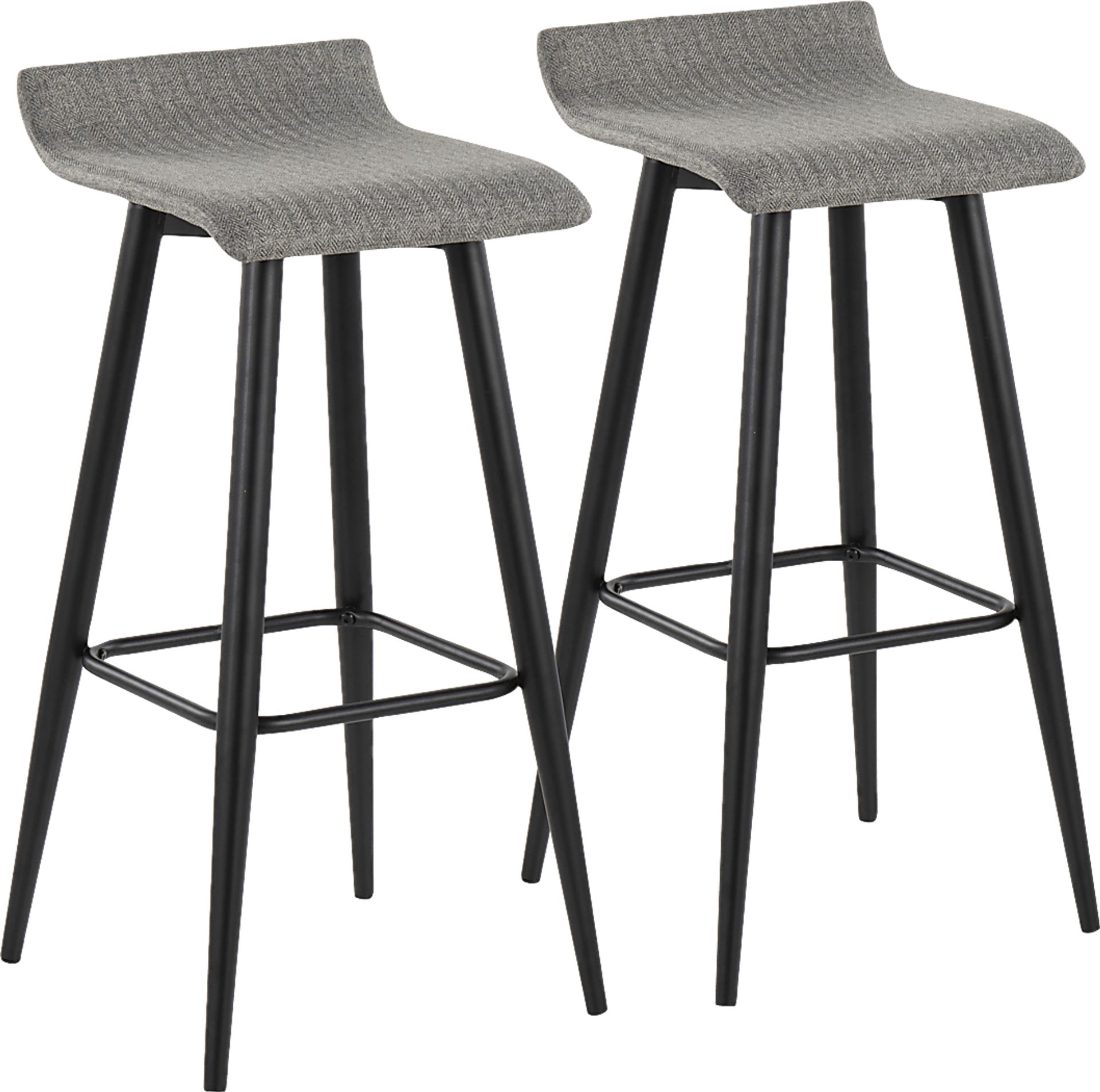 Walhill Gray Fabric Barstool, Set of 2 - Image 1