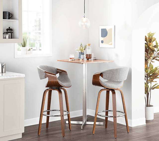 Walincia Gray Barstool, Set of 2 - Thumbnail - Image 2