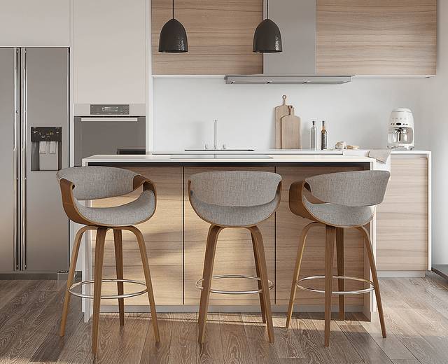 Walincia Gray Barstool, Set of 2 - Thumbnail - Image 4