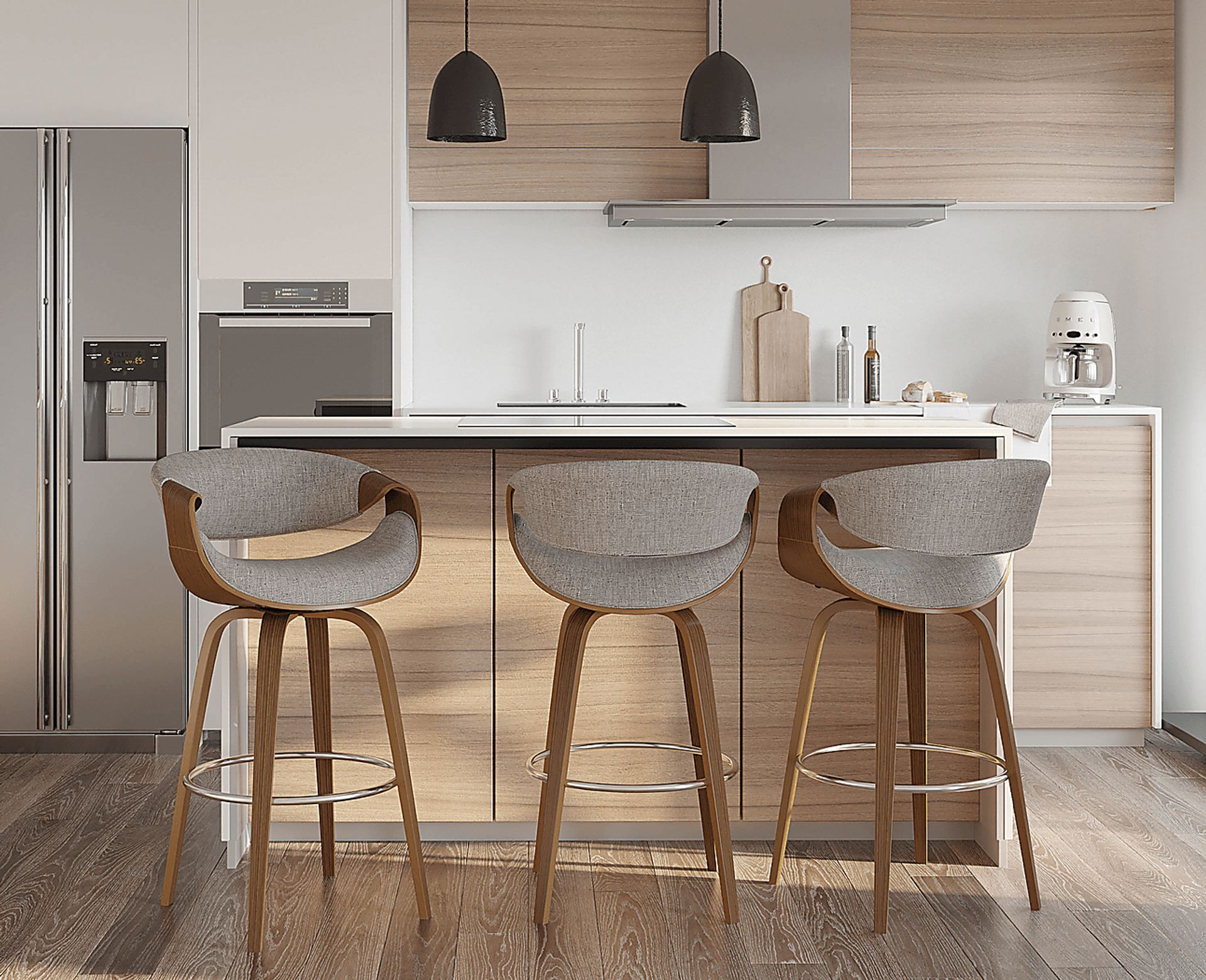 Walincia Gray Barstool, Set of 2 - Image 4