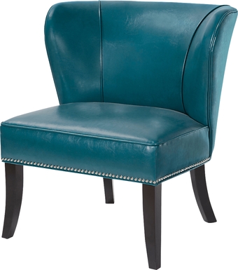 Wallach Blue Armless Accent Chair