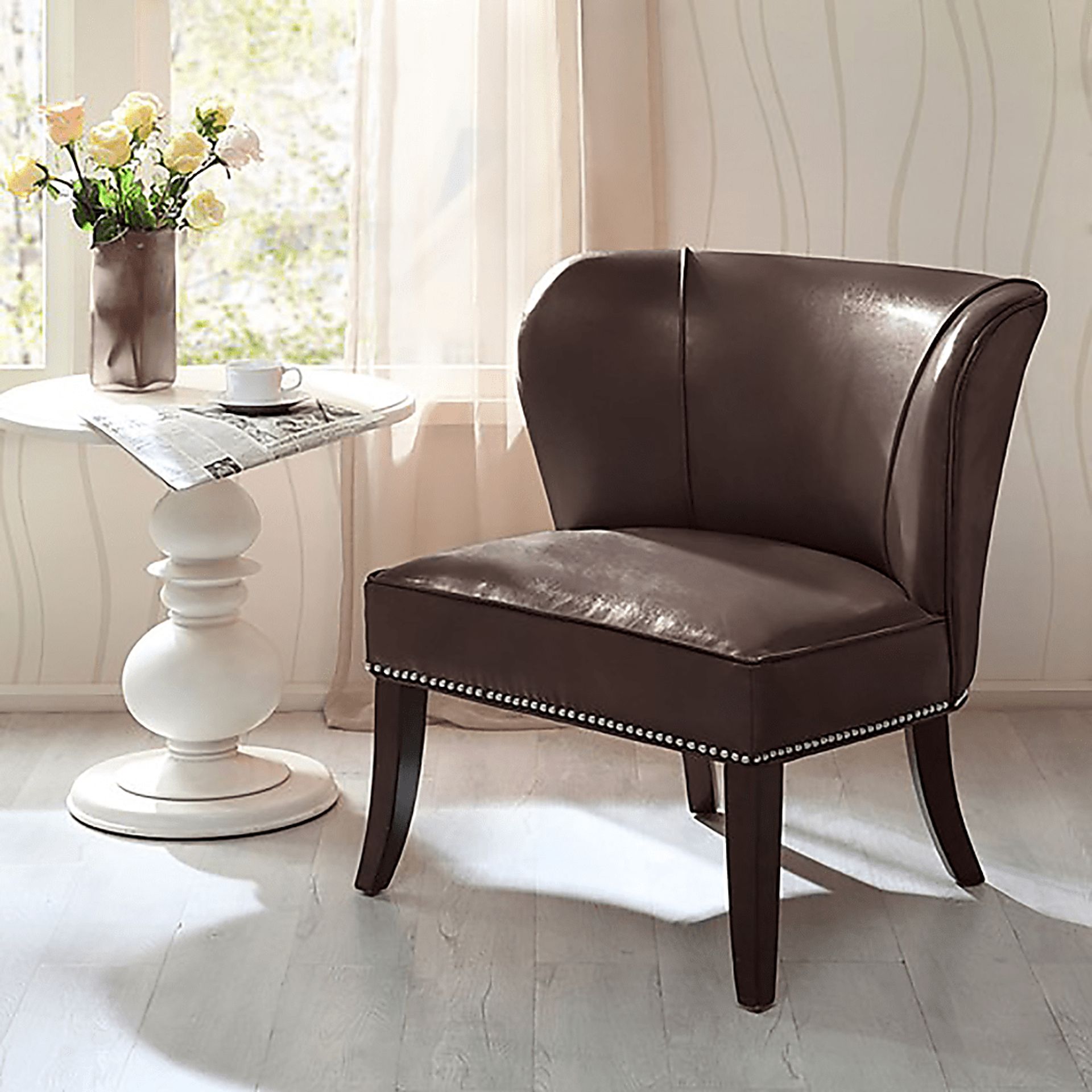 Wallach Brown Armless Accent Chair - Image 2