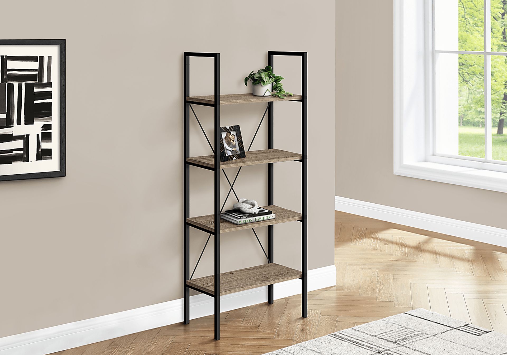 Wallcraft Taupe Bookcase - Image 2