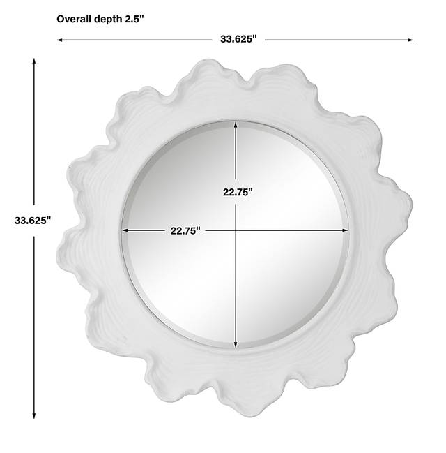 Walldron White Wall Mirror - Thumbnail - Image 7