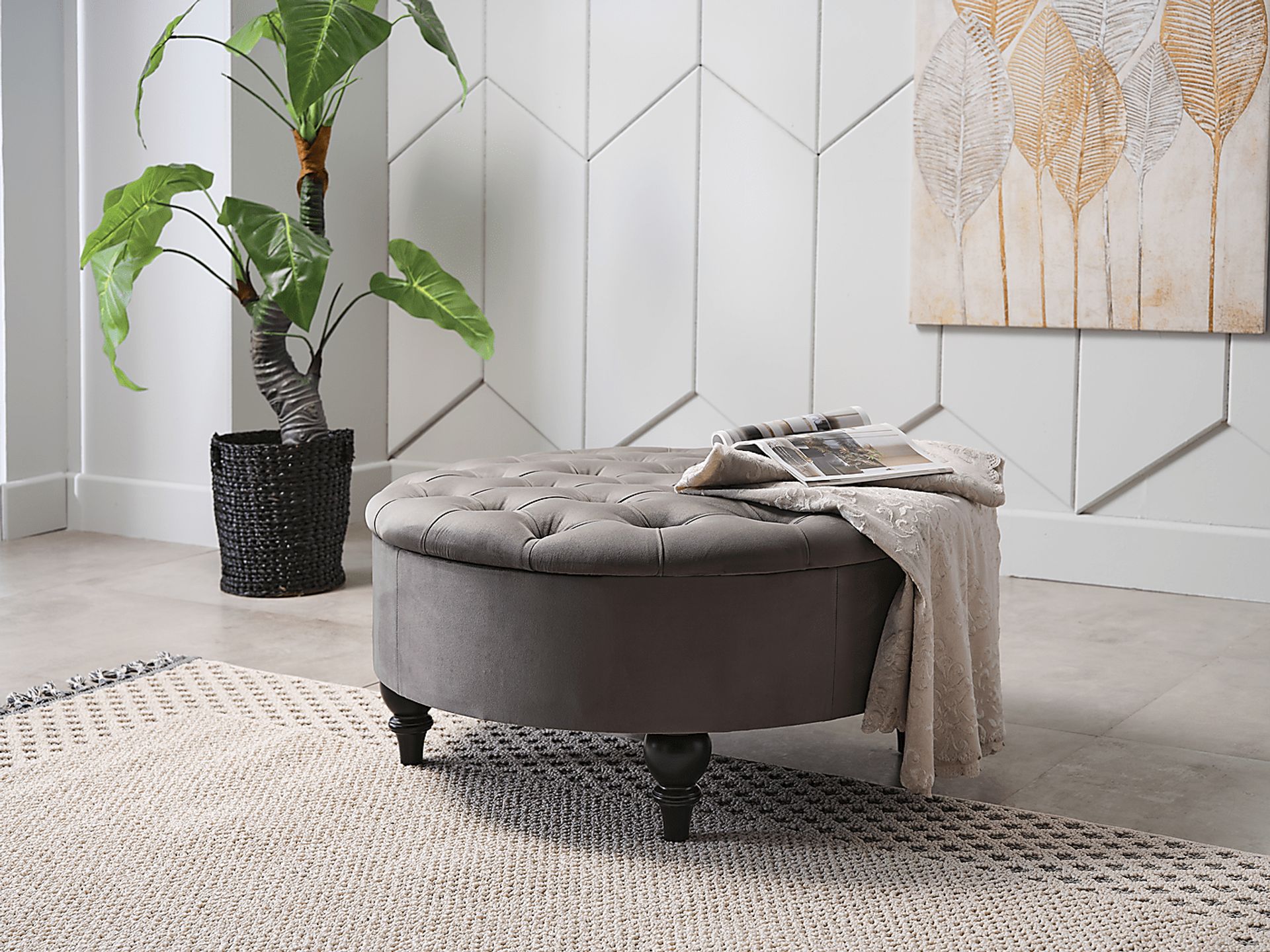 Walport Gray Accent Ottoman - Image 5