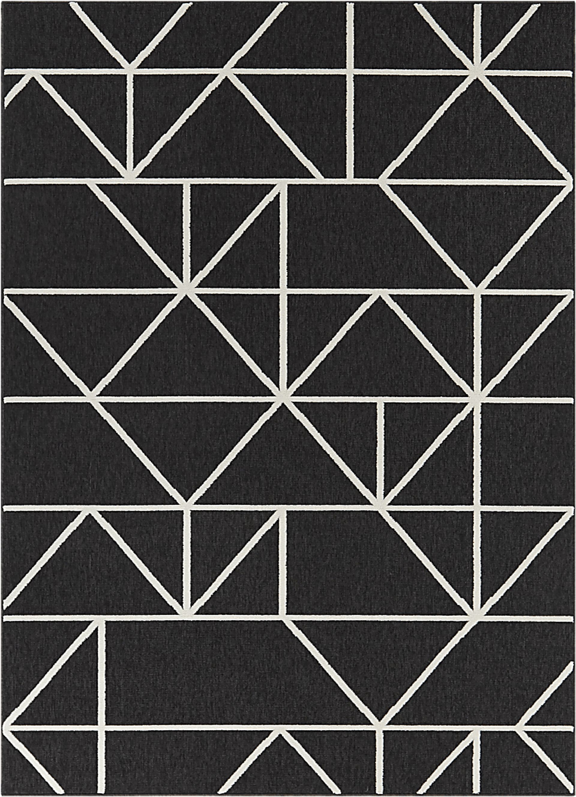 Walsall Black Polypropylene Fabric Outdoor Rug | Rooms to Go