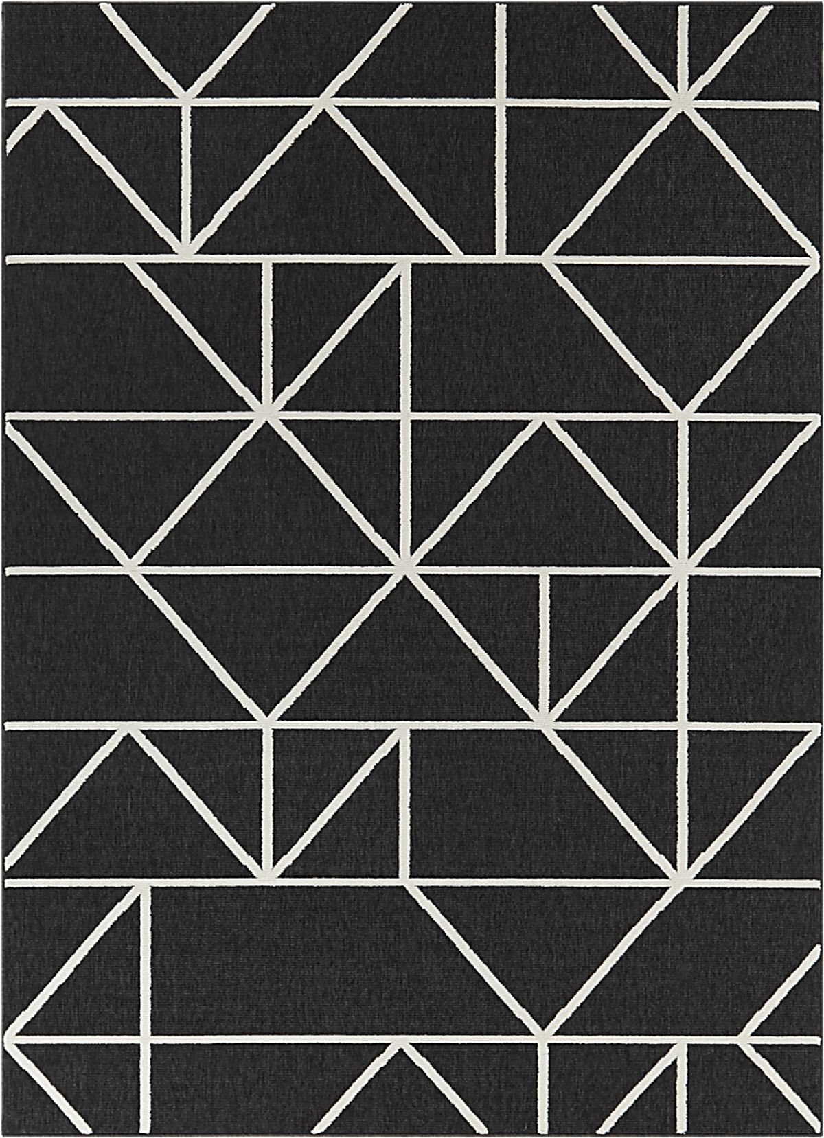 Walsall Black Polypropylene Fabric Outdoor Rug Rooms to Go