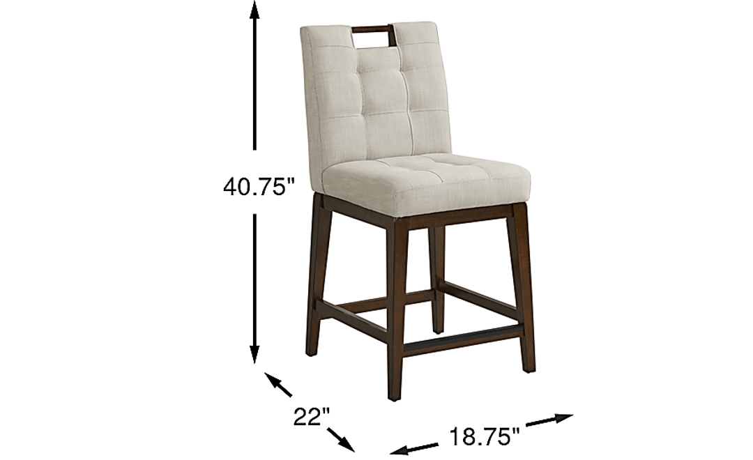 Walstead Place Beige Upholstered Counter Height Barstool