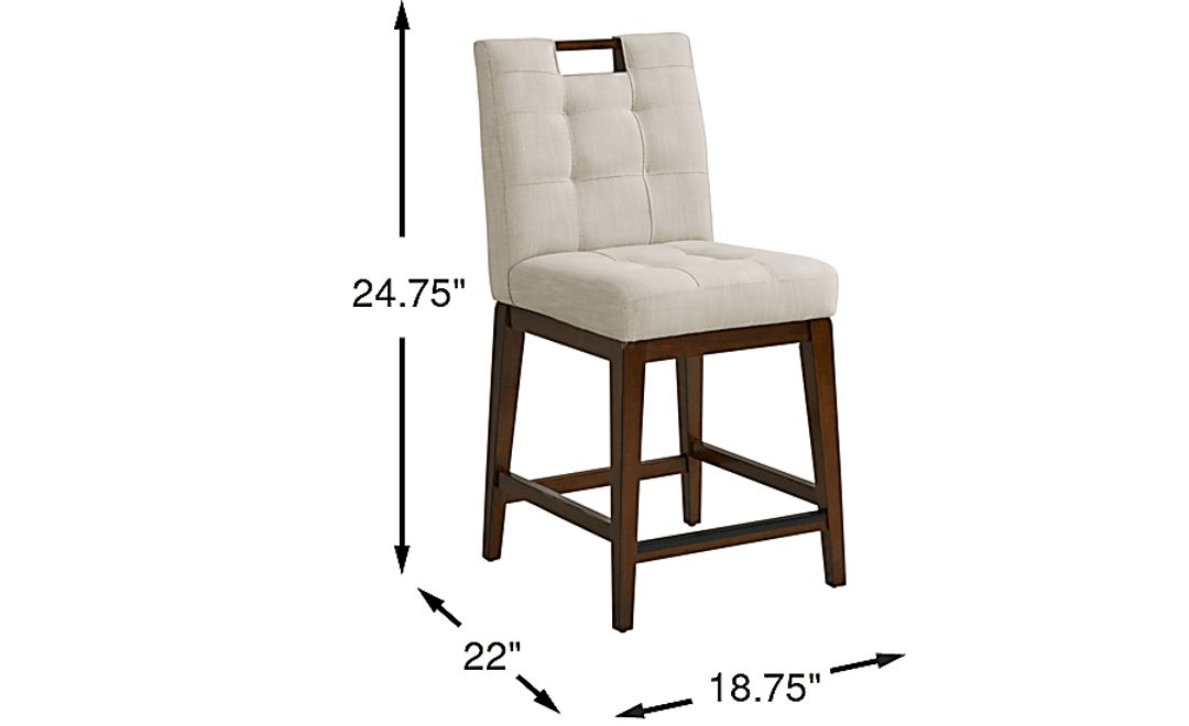 Walstead Place Beige Upholstered Counter Height Barstool