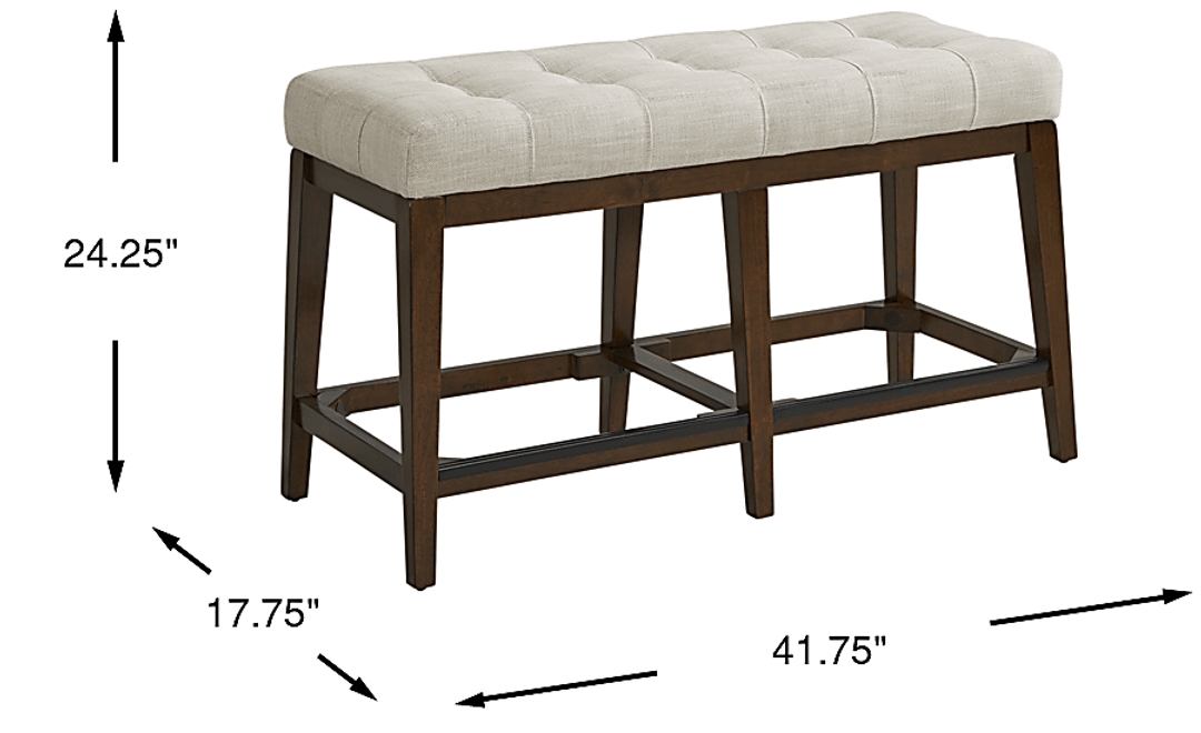 Walstead Place Beige Upholstered Counter Height Bench
